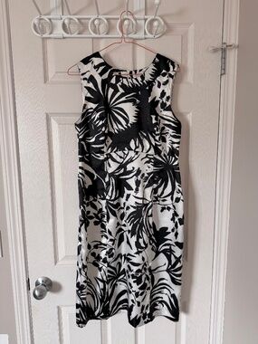 Citrine Sleeveless Floral Dress – Black/White – Women’s Size 14